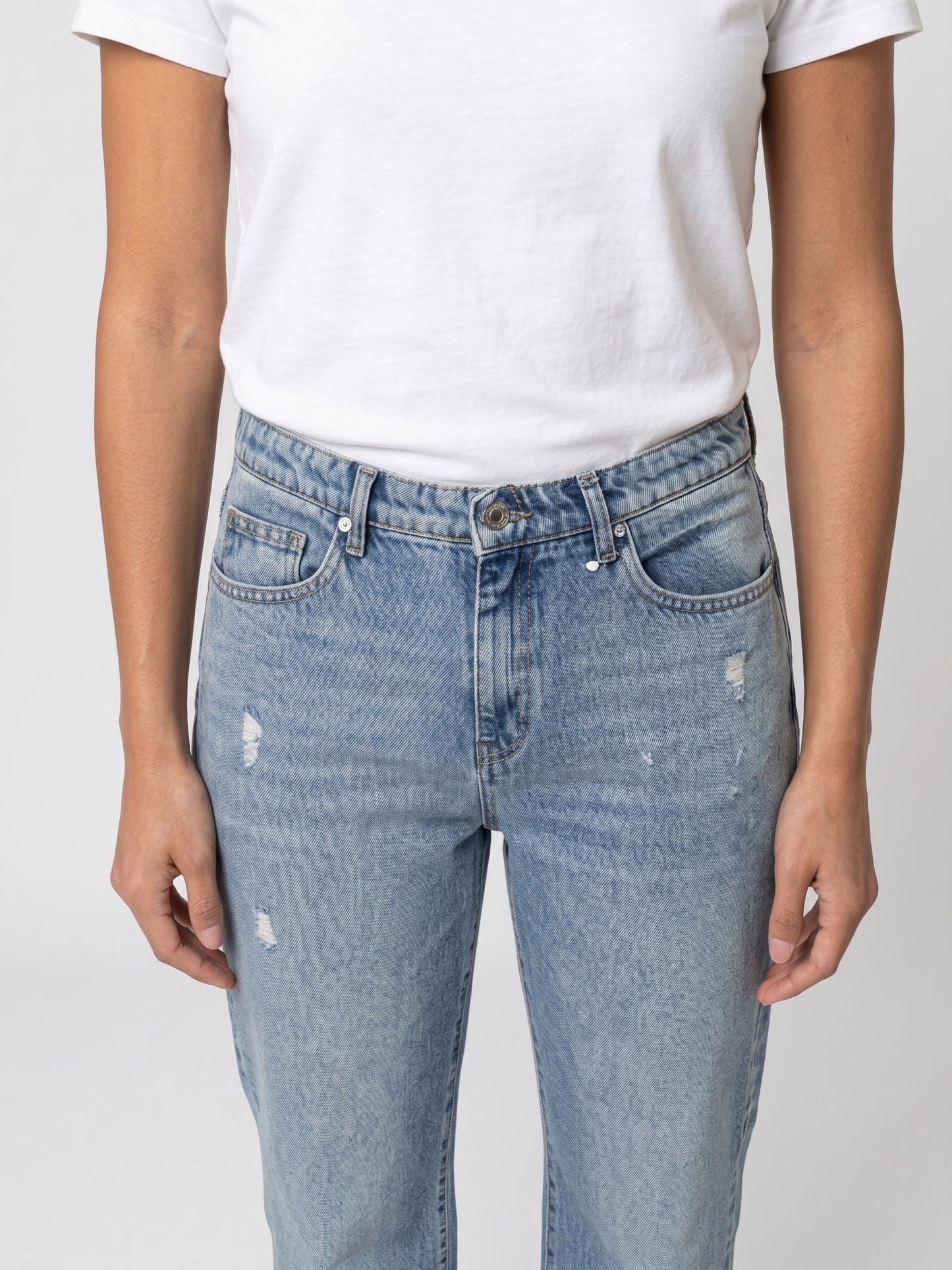 Light Wash Straight Leg Jeans