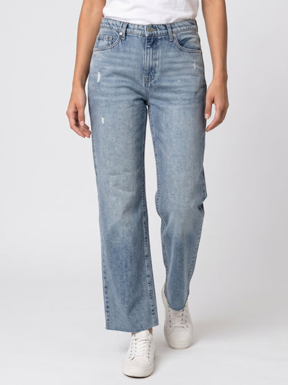 Light Wash Straight Leg Jeans