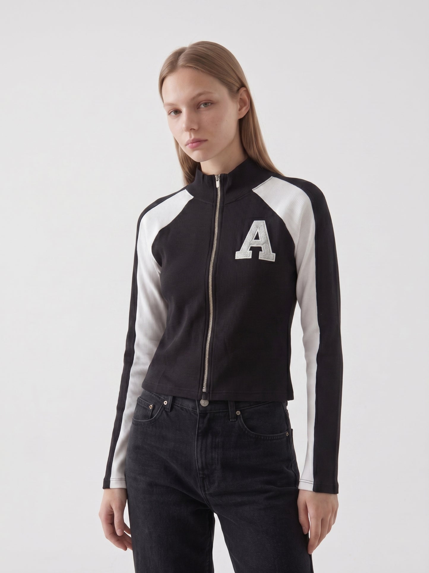 Varsity Ribbed Zip Jacket