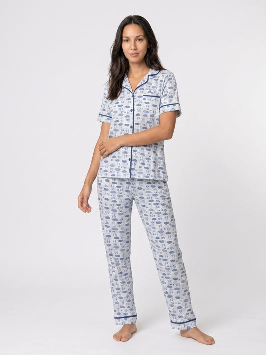 Printed Cotton Pajama Set