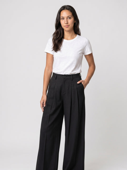 Classic High-Waist Wide Leg Pants
