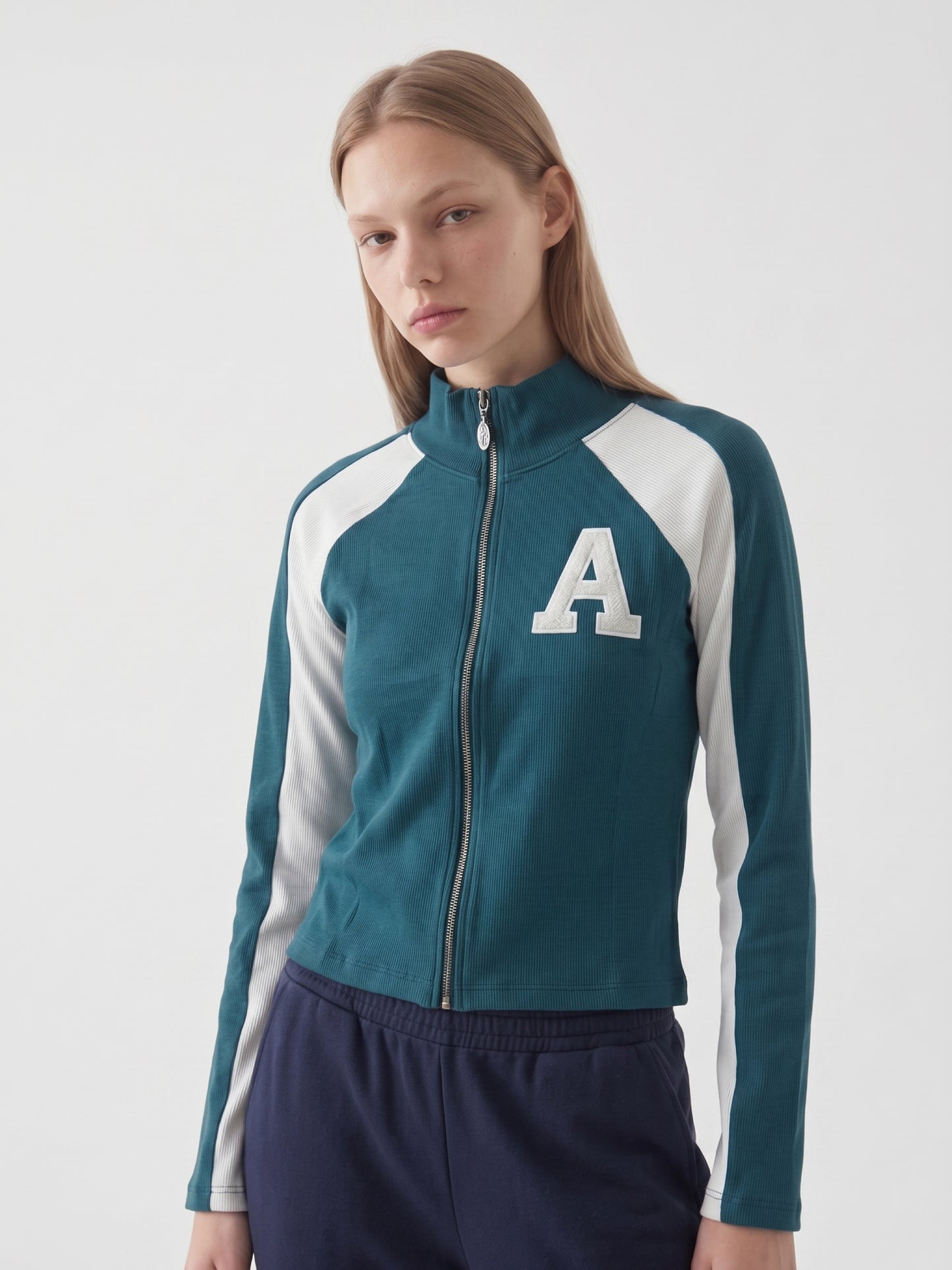 Varsity Ribbed Zip Jacket