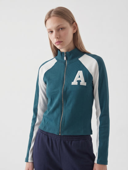 Varsity Ribbed Zip Jacket