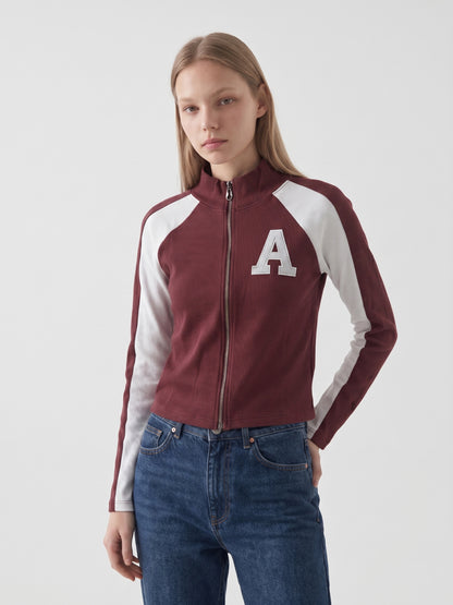 Varsity Ribbed Zip Jacket