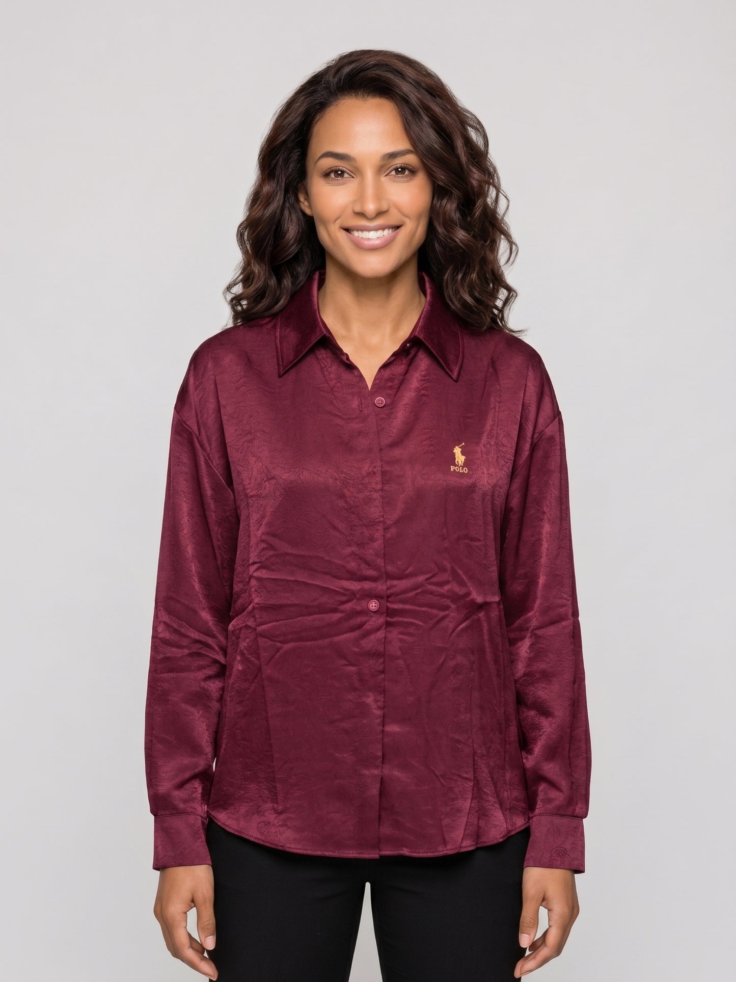 Elegant Silk Touch Button-Up