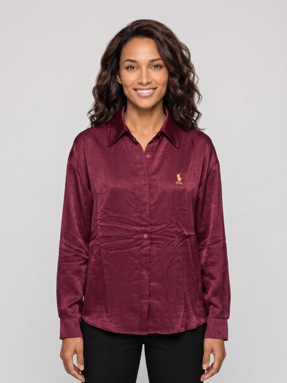 Elegant Silk Touch Button-Up