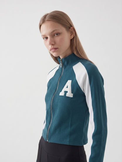 Varsity Ribbed Zip Jacket