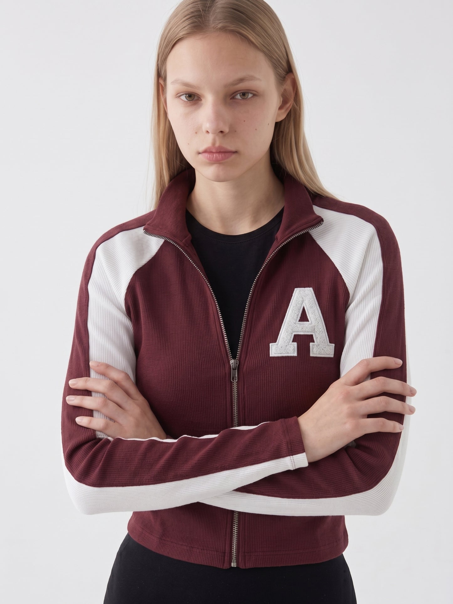 Varsity Ribbed Zip Jacket