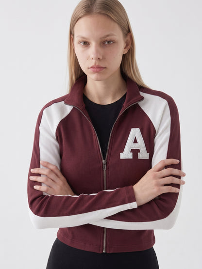 Varsity Ribbed Zip Jacket