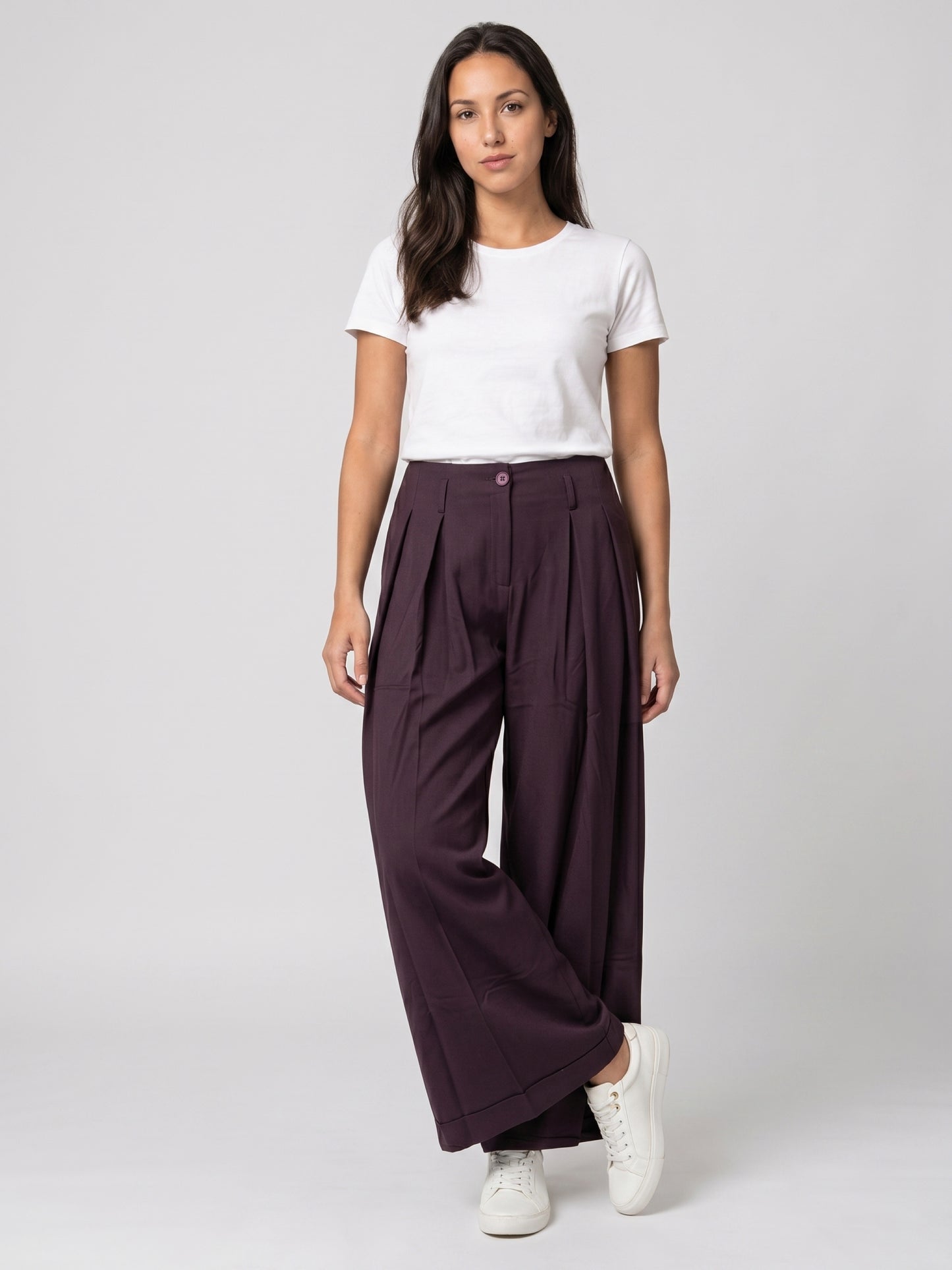 Classic High-Waist Wide Leg Pants